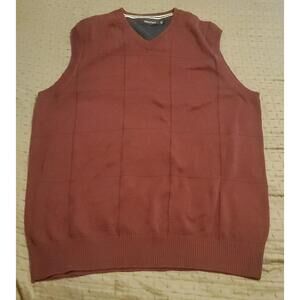 Nautica Maroon/Burgundy V-neck Ribbed Sweater Vest Size Large.